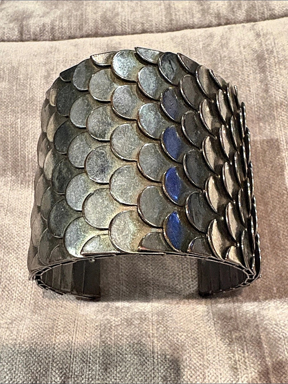 Aldo Mermaid Scales Silver Cuff Bracelet